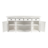 Halifax Classic White Mahogany, Medium-Density Fibreboard (MDF) & Antique Brass Hardware Buffet