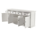 Halifax Classic White Mahogany, Medium-Density Fibreboard (MDF) & Antique Brass Hardware Buffet