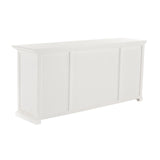 Halifax Classic White Mahogany, Medium-Density Fibreboard (MDF) & Antique Brass Hardware Buffet