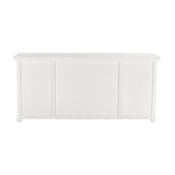 Halifax Classic White Mahogany, Medium-Density Fibreboard (MDF) & Antique Brass Hardware Buffet