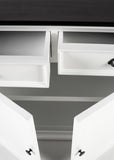 Halifax Contrast Classic White & Black Mahogany, Medium-Density Fibreboard (MDF), Mahogany Veneer & Antique Brass Hardware Buffet