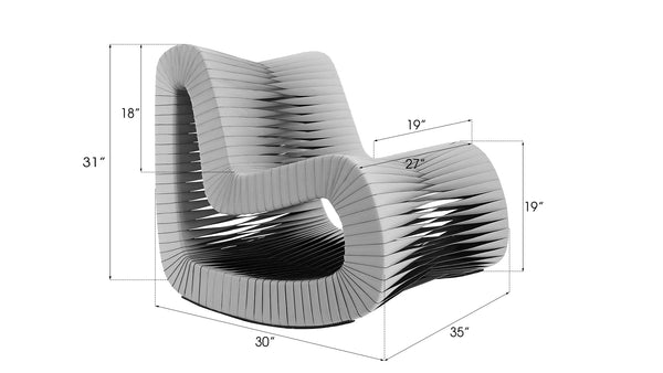 Seat Belt Rocking Chair, Gray/Black
