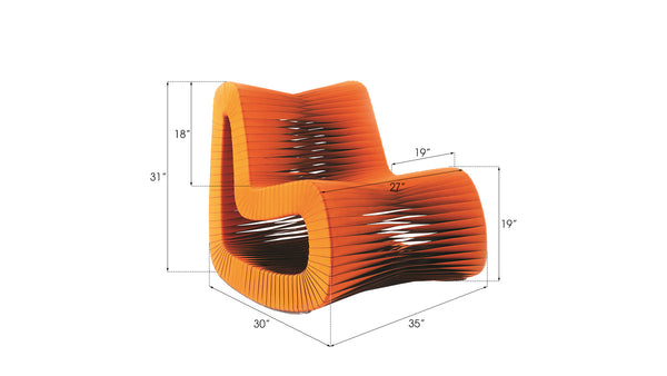 Seat Belt Rocking Chair, Orange