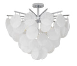 Bethel Chrome Semi Flush Mount in Iron & Glass