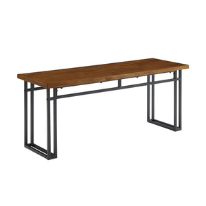 Walker Edison Contemporary Dual-Metal Leg Solid Wood Veneer Dining Bench XIIXR B44MDNWT