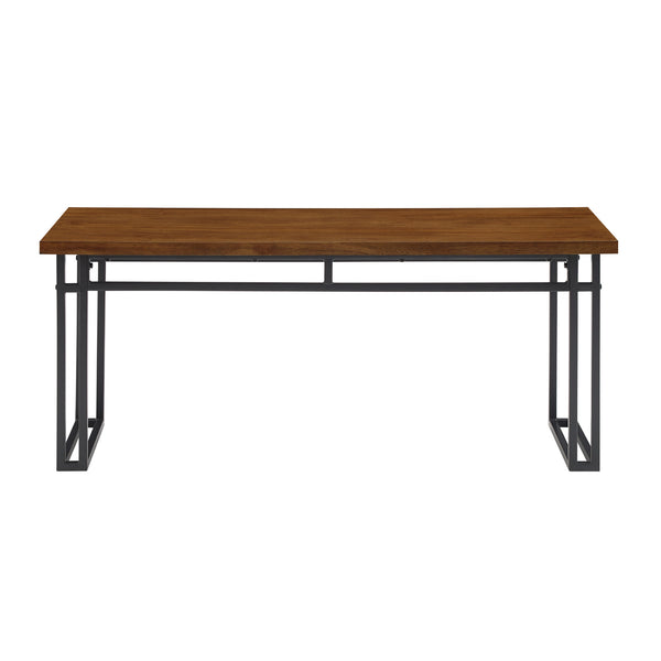 Walker Edison Contemporary Dual-Metal Leg Solid Wood Veneer Dining Bench XIIXR B44MDNWT