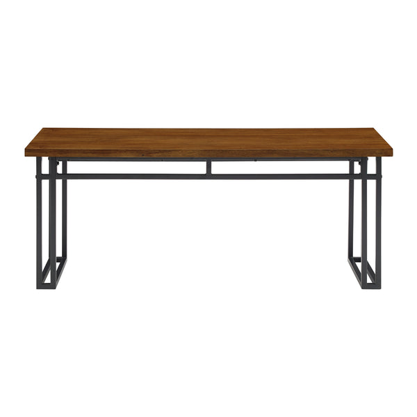 Walker Edison Contemporary Dual-Metal Leg Solid Wood Veneer Dining Bench XIIXR B44MDNWT
