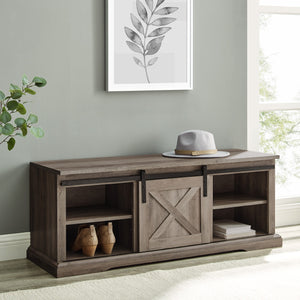 B48SXDEBGW - walker edison 48 sliding barn door entry bench