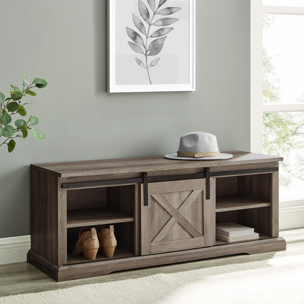 B48SXDEBGW - walker edison 48 sliding barn door entry bench