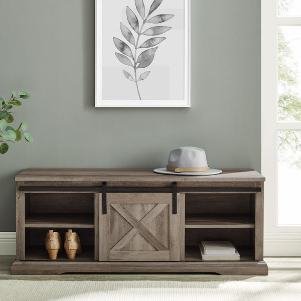 B48SXDEBGW - walker edison 48 sliding barn door entry bench