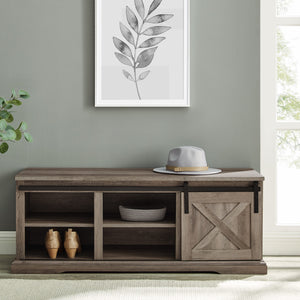 B48SXDEBGW - walker edison 48 sliding barn door entry bench