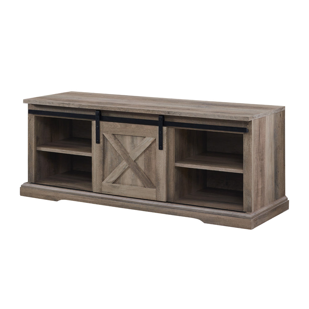 walker edison 48 sliding barn door entry bench