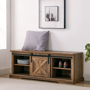 B48SXDEBRO - walker edison 48 sliding barn door entry bench