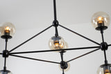 Bethel Black Chandelier in Metal & Glass