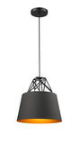 Bethel Black Single Pendant Lighting in Metal