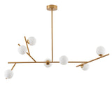 Bethel Brass Chandelier in Steel & Glass