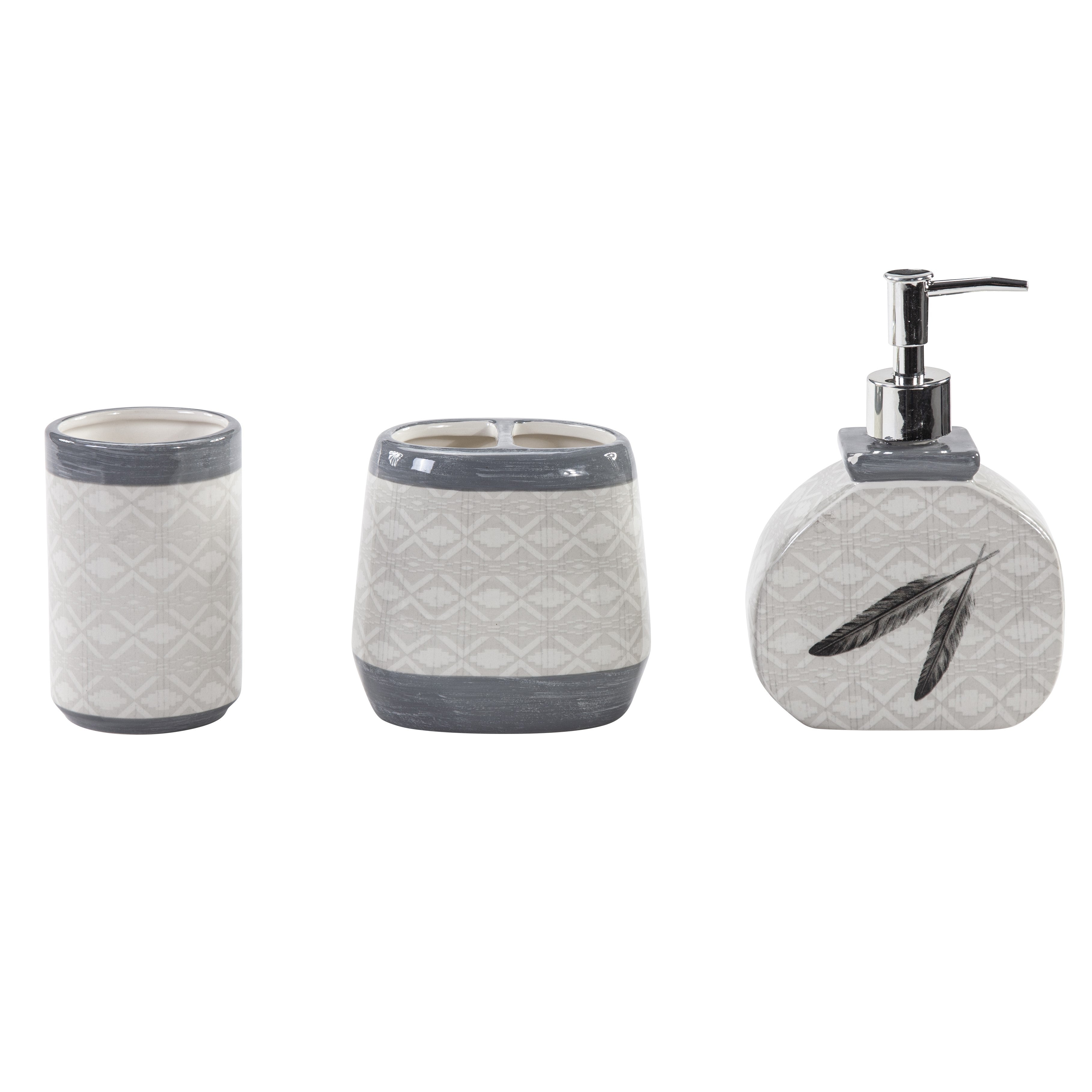 HiEnd Accents Feather Design Bathroom Set