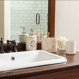 HiEnd Accents Dakota Ceramic Countertop Bathroom Set BA2037 Cream Ceramic 3.75 x 7.8 x 2.8