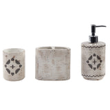 HiEnd Accents Dakota Ceramic Countertop Bathroom Set BA2037 Cream Ceramic 3.75 x 7.8 x 2.8