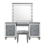 New Classic Furniture Valentino Vanity Table Stool Silver BA9698S-092