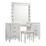 New Classic Furniture Valentino Vanity Table Mirror (Bulbs Not Included) White BA9698W-091