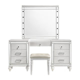 New Classic Furniture Valentino Vanity Table Mirror (Bulbs Not Included) White BA9698W-091