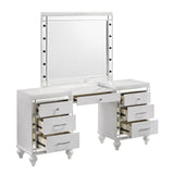 New Classic Furniture Valentino Vanity Table Mirror (Bulbs Not Included) White BA9698W-091