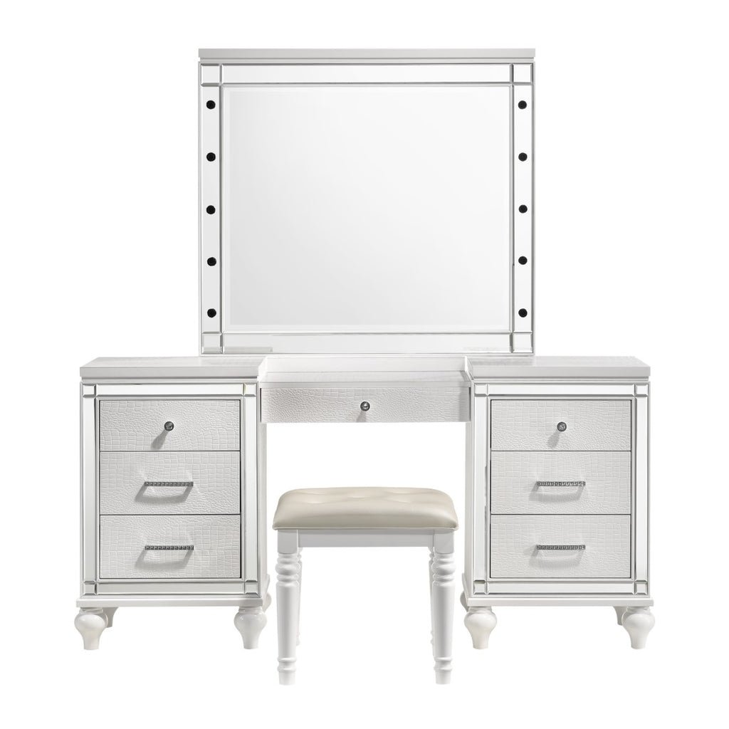 New Classic Furniture Valentino Vanity Table Stool White BA9698W-092