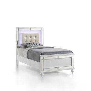 New Classic Furniture Valentino Twin Bed - White BA9698W-510-FULL-BED