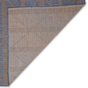 Trans-Ocean Liora Manne Avena Diamond Stripe Casual Indoor/Outdoor Power Loomed 91% Polypropylene/9% Polyester Rug Denim 7'10" x 9'10"
