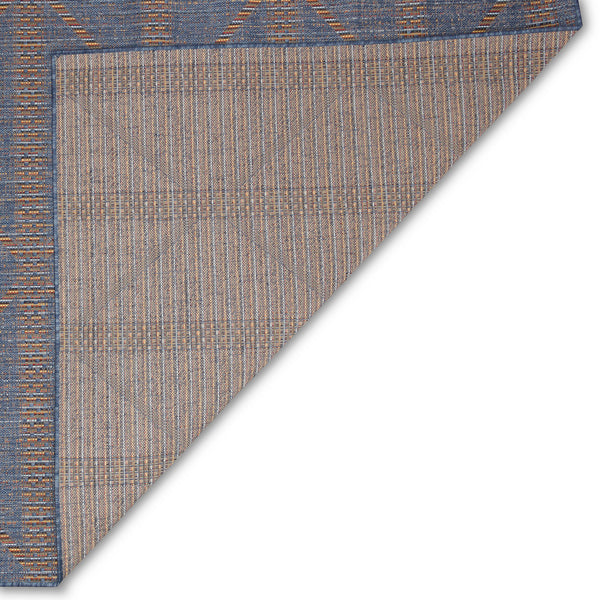 Trans-Ocean Liora Manne Avena Diamond Stripe Casual Indoor/Outdoor Power Loomed 91% Polypropylene/9% Polyester Rug Denim 7'10" x 9'10"