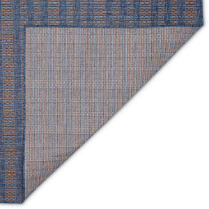 Trans-Ocean Liora Manne Avena Mosaic Stripe Casual Indoor/Outdoor Power Loomed 91% Polypropylene/9% Polyester Rug Denim 7'10" x 9'10"