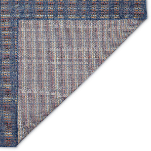 Trans-Ocean Liora Manne Avena Mosaic Stripe Casual Indoor/Outdoor Power Loomed 91% Polypropylene/9% Polyester Rug Denim 7'10" x 9'10"
