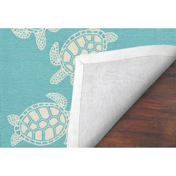Trans-Ocean Liora Manne Capri Turtle Casual Indoor/Outdoor Hand Tufted 80% Polyester/20% Acrylic Rug Aqua 7'6" x 9'6"