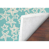 Trans-Ocean Liora Manne Capri Starfish Casual Indoor/Outdoor Hand Tufted 80% Polyester/20% Acrylic Rug Aqua 7'6" x 9'6"