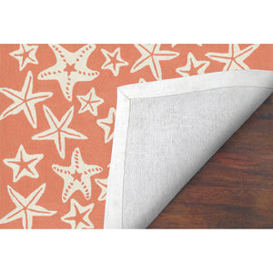 Trans-Ocean Liora Manne Capri Starfish Casual Indoor/Outdoor Hand Tufted 80% Polyester/20% Acrylic Rug Coral 7'6" x 9'6"