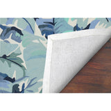 Trans-Ocean Liora Manne Capri Palm Leaf Casual Indoor/Outdoor Hand Tufted 80% Polyester/20% Acrylic Rug Blue 7'6" x 9'6"
