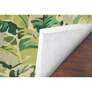 Trans-Ocean Liora Manne Capri Palm Leaf Casual Indoor/Outdoor Hand Tufted 80% Polyester/20% Acrylic Rug Green 7'6" x 9'6"