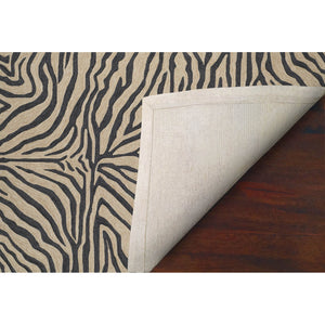 Trans-Ocean Liora Manne Ravella Zebra Casual Indoor/Outdoor Hand Tufted 70% Polypropylene/30%Acrylic Rug Black 8'3" x 11'6"