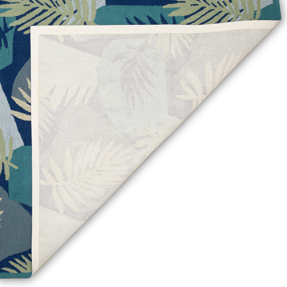 Trans-Ocean Liora Manne Capri Patchwork Palms Casual Indoor/Outdoor Hand Tufted 80% Polyester/20% Acrylic Rug Navy 8'3" x 11'6"