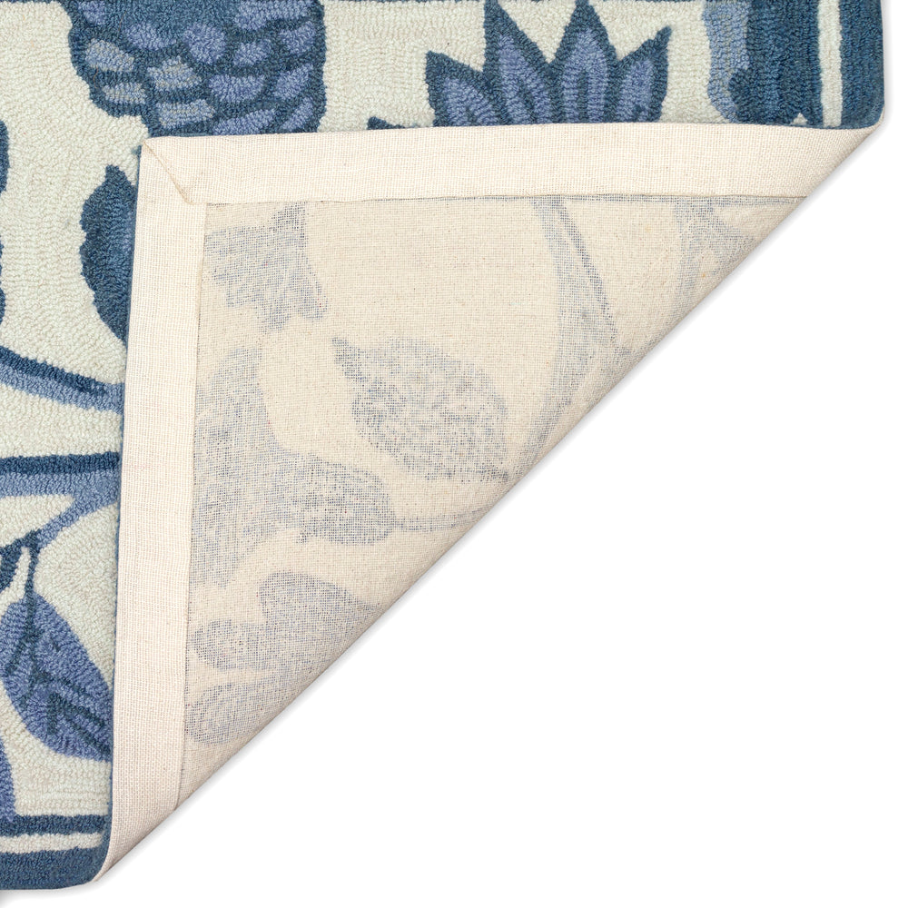 Trans-Ocean Liora Manne Capri Floral Vine Casual Indoor/Outdoor Hand Tufted 80% Polyester/20% Acrylic Rug Blue 7'6" x 9'6"