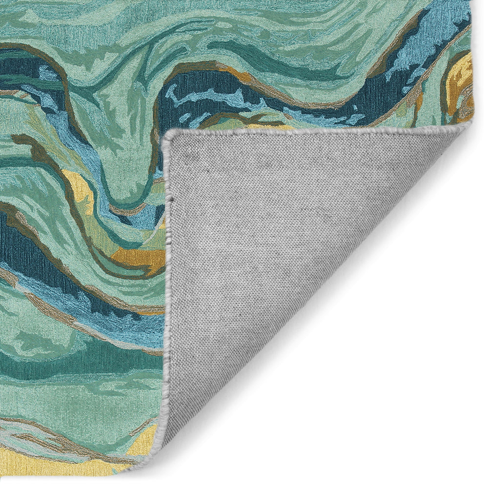 Trans-Ocean Liora Manne Corsica Panorama Contemporary Indoor Hand Tufted 100% Wool Rug Blue/Green 8'3" x 11'6"