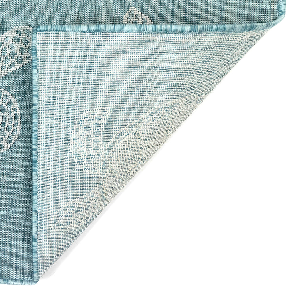 Trans-Ocean Liora Manne Carmel Seaturtles Casual Indoor/Outdoor Power Loomed 87% Polypropylene/13% Polyester Rug Aqua 7'10" x 9'10"