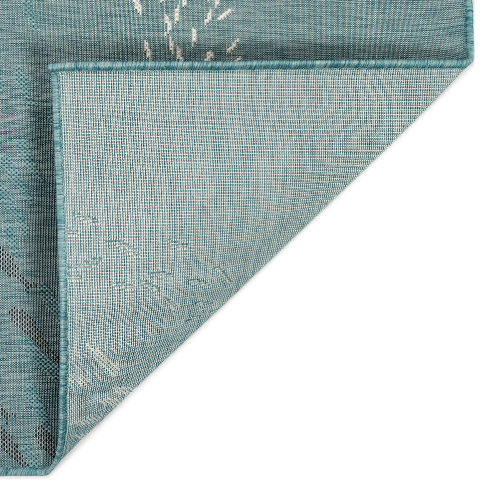 Trans-Ocean Liora Manne Carmel School Of Fish Casual Indoor/Outdoor Power Loomed 87% Polypropylene/13% Polyester Rug Aqua 7'10" x 9'10"