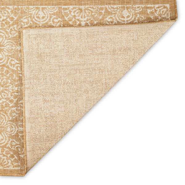 Trans-Ocean Liora Manne Carmel Antique Tile Casual Indoor/Outdoor Power Loomed 87% Polypropylene/13% Polyester Rug Sand 7'10" x 9'10"