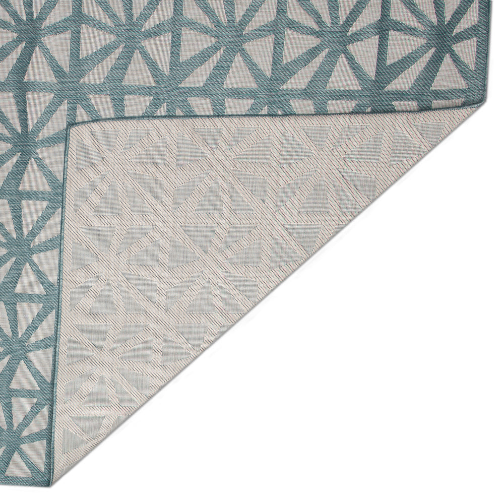 Trans-Ocean Liora Manne Carmel Tonga Tile Casual Indoor/Outdoor Power Loomed 87% Polypropylene/13% Polyester Rug Aqua 7'10" x 9'10"