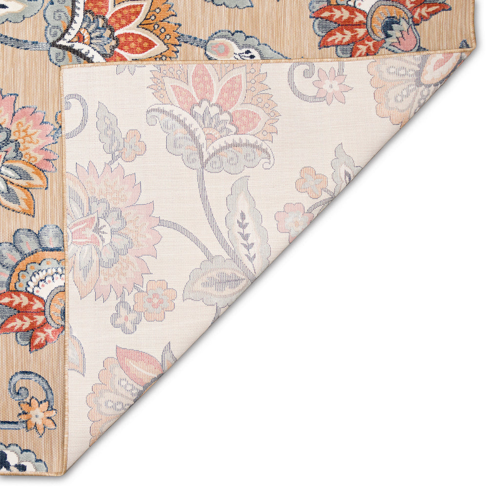 Trans-Ocean Liora Manne Canyon Ornamental Flower Casual Indoor/Outdoor Power Loomed 87% Polypropylene/13% Polyester Rug Sisal 7'8" x 9'10"