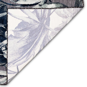 Trans-Ocean Liora Manne Canyon Tropical Leaf Casual Indoor/Outdoor Power Loomed 87% Polypropylene/13% Polyester Rug Charcoal 7'8" x 9'10"