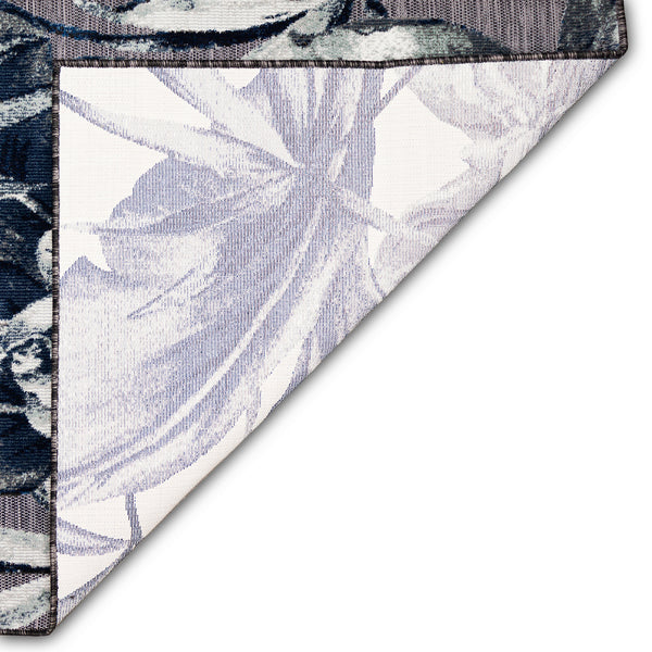 Trans-Ocean Liora Manne Canyon Tropical Leaf Casual Indoor/Outdoor Power Loomed 87% Polypropylene/13% Polyester Rug Charcoal 7'8" x 9'10"