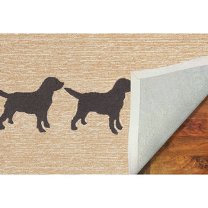 Trans-Ocean Liora Manne Frontporch Doggies Novelty Indoor/Outdoor Hand Tufted 80% Polyester/20% Acrylic Rug Black 5' x 7'6"